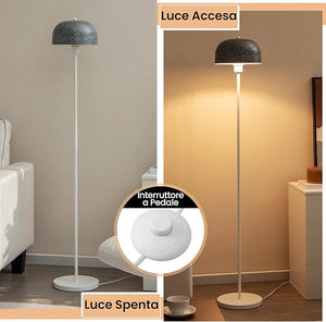 Lampada da Terra da Soggiorno, Lampada a Stelo con Paralume e Interruttore a Pedale, Lampada Moderna con Base Pesante per Camera da Letto, Ufficio e Studio