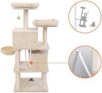 Tiragraffi a colonna in cesto di sisal e 2 nicchie per gatti 12_0000144