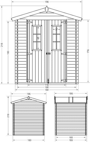 Casetta da Giardino in Legno CON PAVIMENTO TRATTATO - 2,82 m2 - TIMBELA M320C+M320G