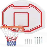 Tabellone Basket a Muro Interno ed Esterno, Canestro da Basket a Parete con Tabellone Anti-Rottura da 91 x 61 cm, Rete Resistente e Cerchio Standard da 45 cm