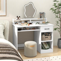 Scrivania per Computer con 2 Prese di Corrente e Prese USB, Scrivania Ufficio con Cassetto e Ripiano Estraibile per Tastiera, Scrivania Gaming con Ripiano Regolabile, 105 x 55 x 89 cm, Bianco