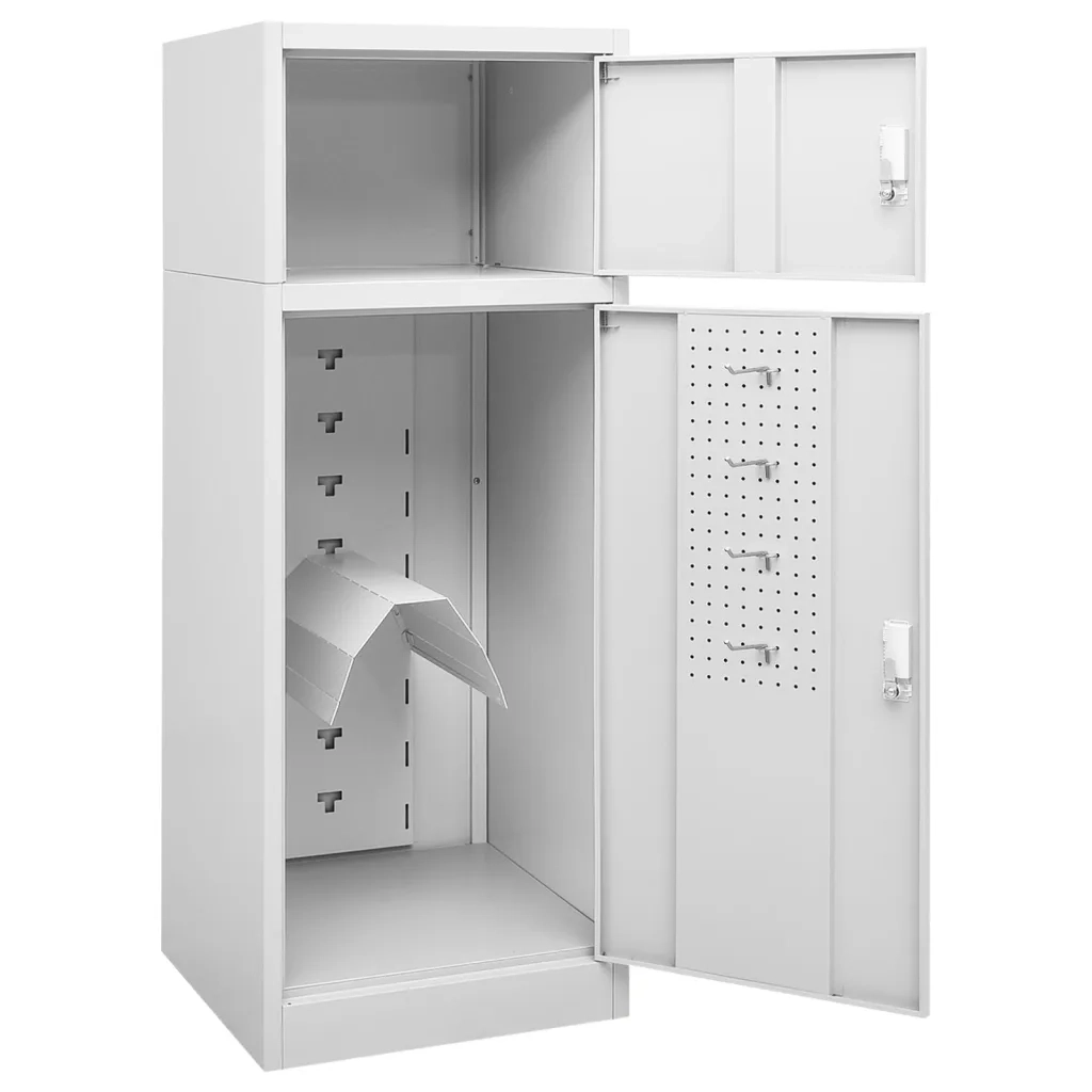Armadietto per Sella Grigio Chiaro 53x53x140 cm in Acciaio    cod mxl 49519