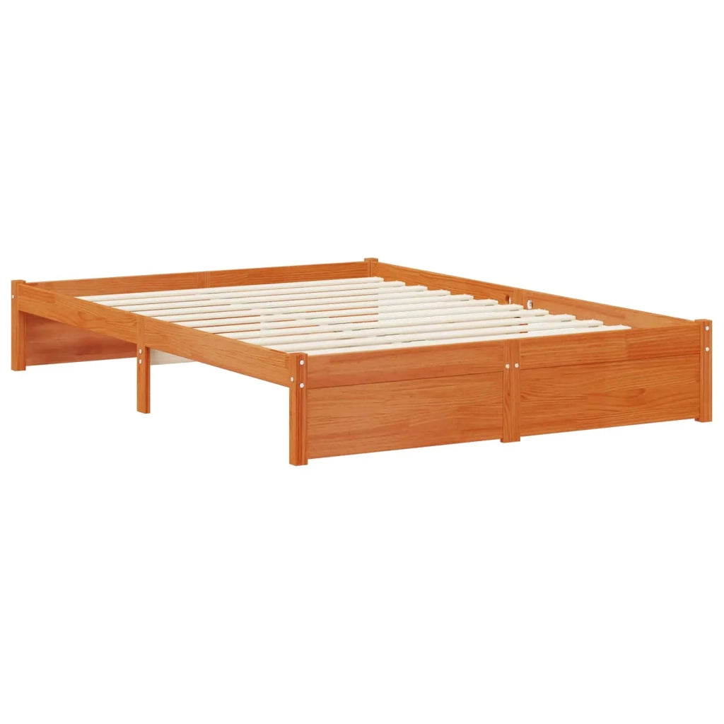 Struttura del letto con testiera contenitore-Giroletto con contenitore Marrone Cera 913133