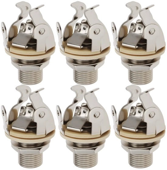 Jack di uscita 6 pezzi - Jack mono - Adatto per chitarra/basso - Rame - Facile da installare - Contatto completo - Jack di chitarra