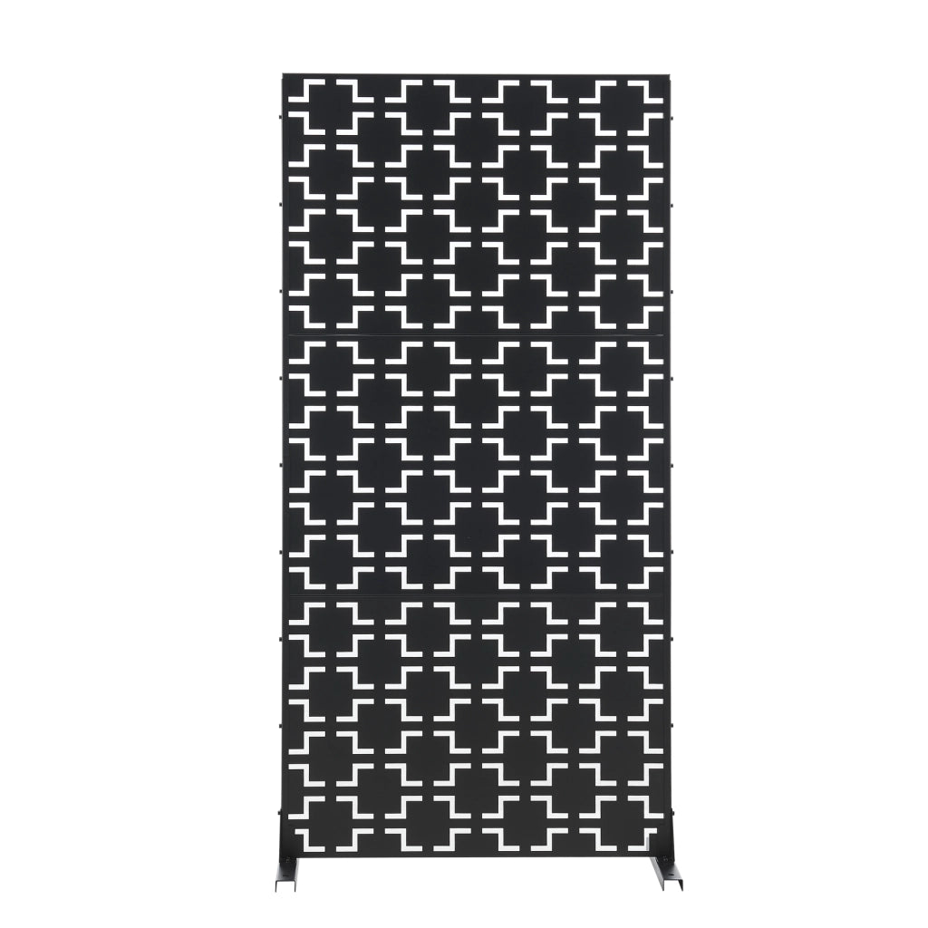 Pannello Divisorio Basciano Struttura Traforata in Acciaio 180 x 90 cm Nero casa.pro