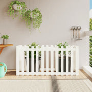 Fioriera Giardino a Recinzione Bianca 150x50x70cm Massello Pino 832498