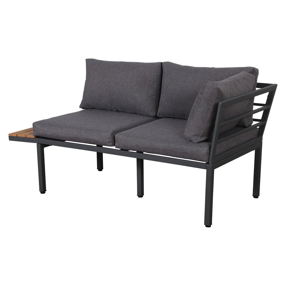 Set da Giardino Divano + Tavolino ¨C Xylo ¨C Polyrattan Grigio e Nero