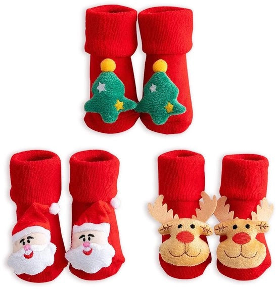 Set di calze per bambini 0-1 anno - Antiscivolo - Cotone - morbidi e caldi - Varie colori - Calze per neonati