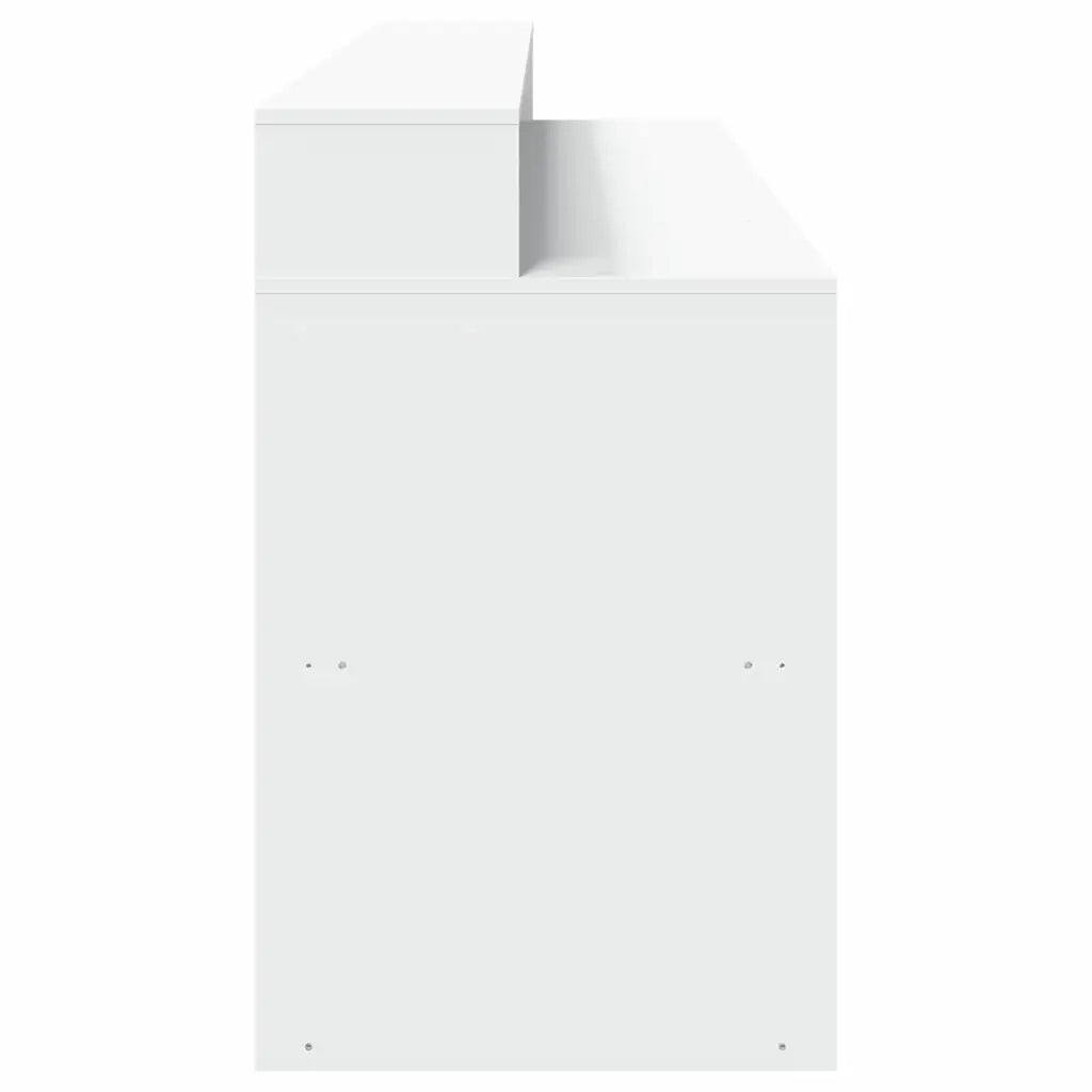 Scrivania | Tavolo da Ufficio con Luci LED Bianca 200x55x91 cm in Truciolato