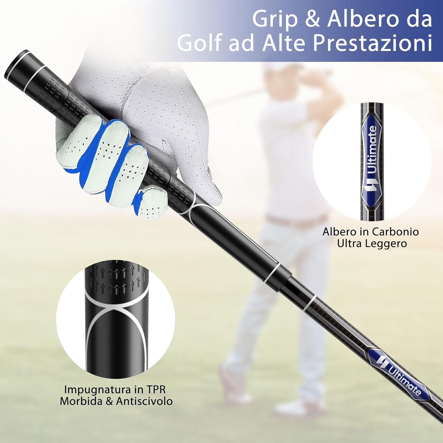 Set Completo di Mazze da Golf da Uomo, 9 Pezzi, Include Driver in Lega, Legno Fairway 3, Ibrido 4, Ferri 6, 7, 8, 9 e P, Putter e Copri Testa per Golfisti Destrimani