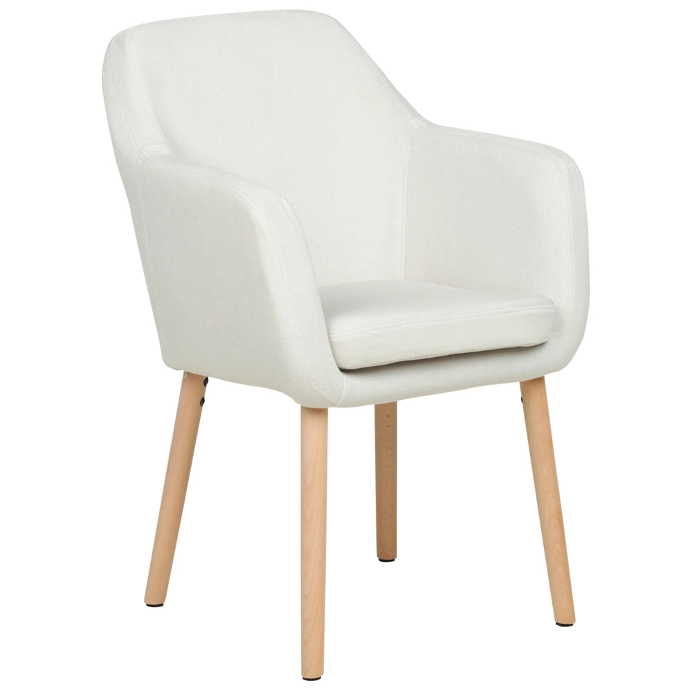 Sedia da pranzo Rivestimento in velluto bianco Gambe in legno con braccioli Stile classico Mobili per il soggiorno
