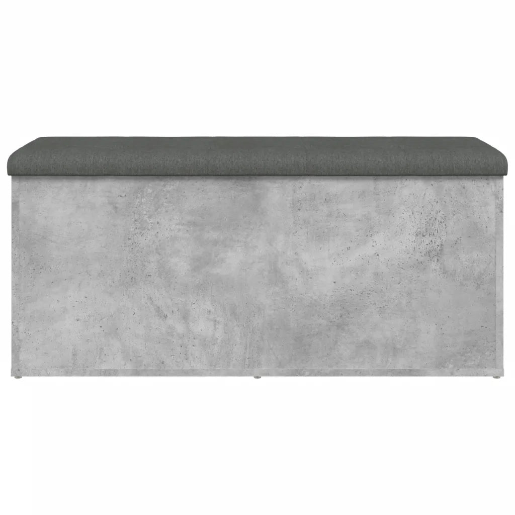 Panca Portaoggetti-Sgabello-Panca con Contenitore Grigio Cemento 102x42x45cm Legno Multistrato