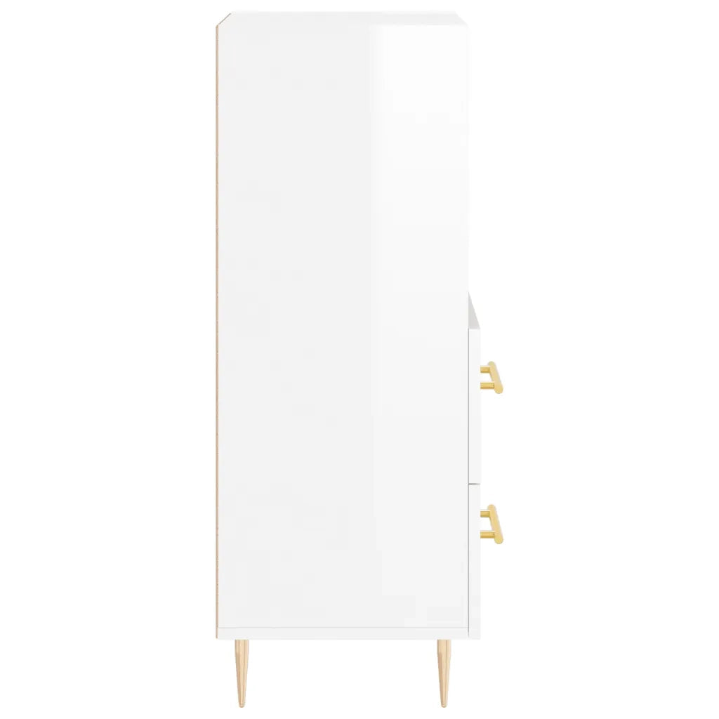 Credenza-Buffet-Armadio da cucina Bianco Lucido 34,5x34x90 cm in Legno Multistrato 504607