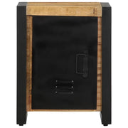Comodino-Tavolino da notte 40x30x51 cm in Legno Grezzo Massello di Mango