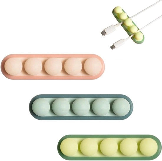 3 Pacchi di Clip per Cavi - Organizzatore per Cavi per il Controllo dei Cavi - Adesivo USB per la Gestione dei Cavi - Ideale per Casa, Ufficio, Auto e Letto - Accessori per Ufficio