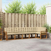 Set di divani da esterno con cuscino 6 pcs Naturale e Beige