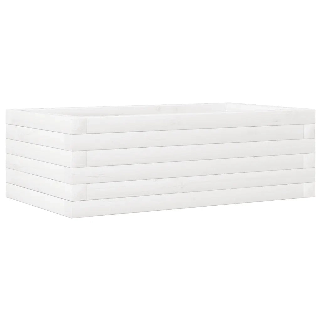 Fioriera da Giardino Bianca 70x40x23 cm Legno Massello di Pino