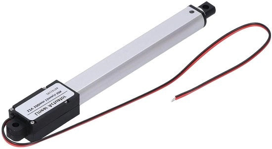 Attuatore Lineare 12V - Micro Attuatore Elettrico con Interruttori di Fine - 100mm di Travaso - 15mm/s - 50N - Silenzioso