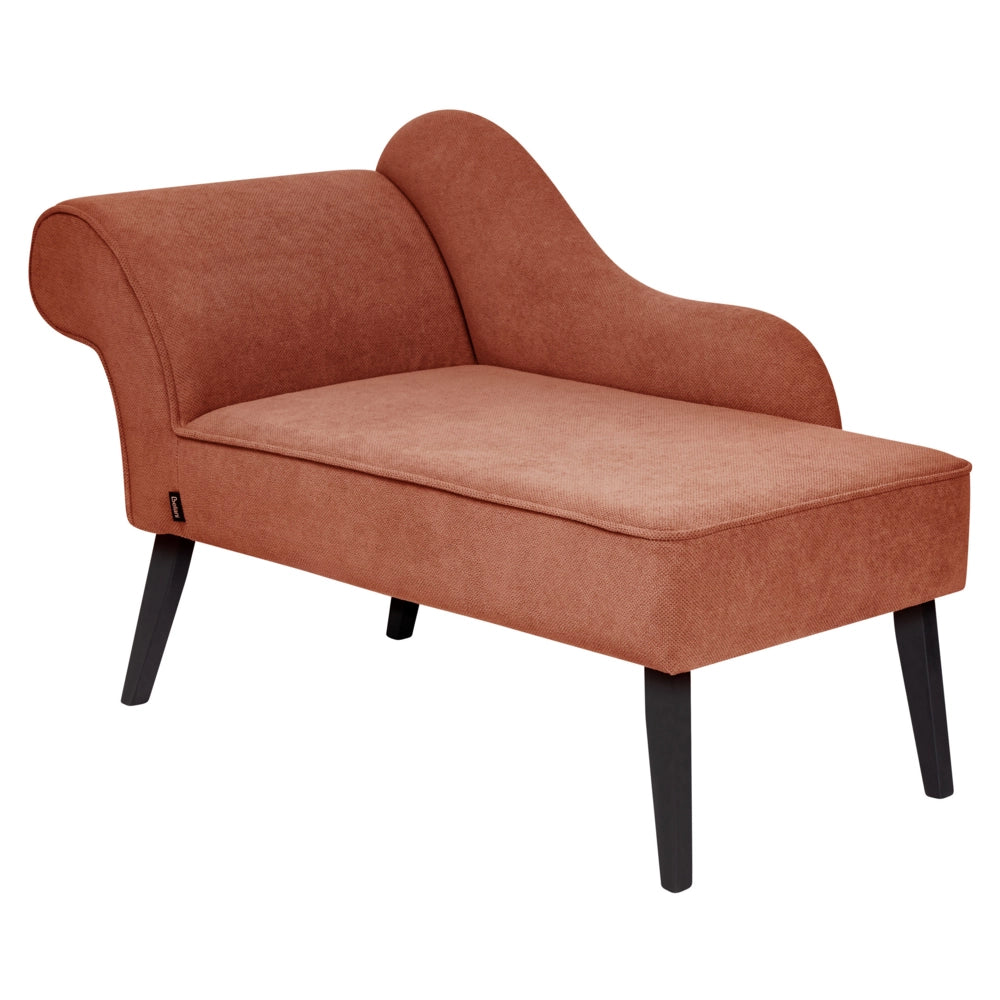 Chaise longue Rosso Rivestimento in Tessuto Gambe in Legno Scuro versione sinistra Retro