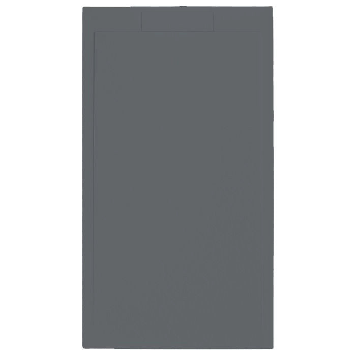 Piatto doccia in pietra SOLIDSTONE alto 2,8 cm con bordo - Antracite Grafite nero - Misura: 90x100 x 2,8h