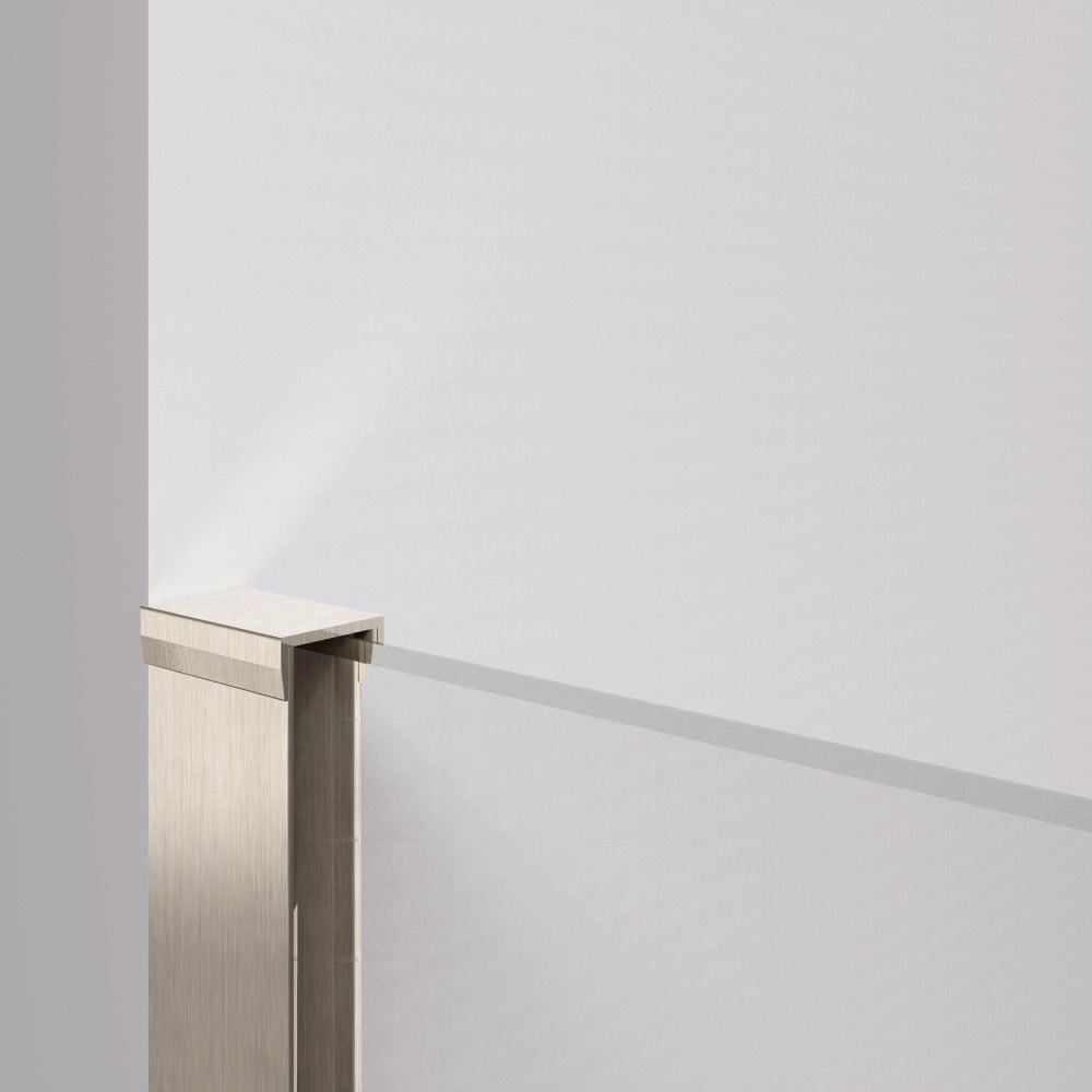 Walk In doccia 70 cm Vetro Trasparente 8mm Profili Acciaio Spazzolato h200 |Cleò