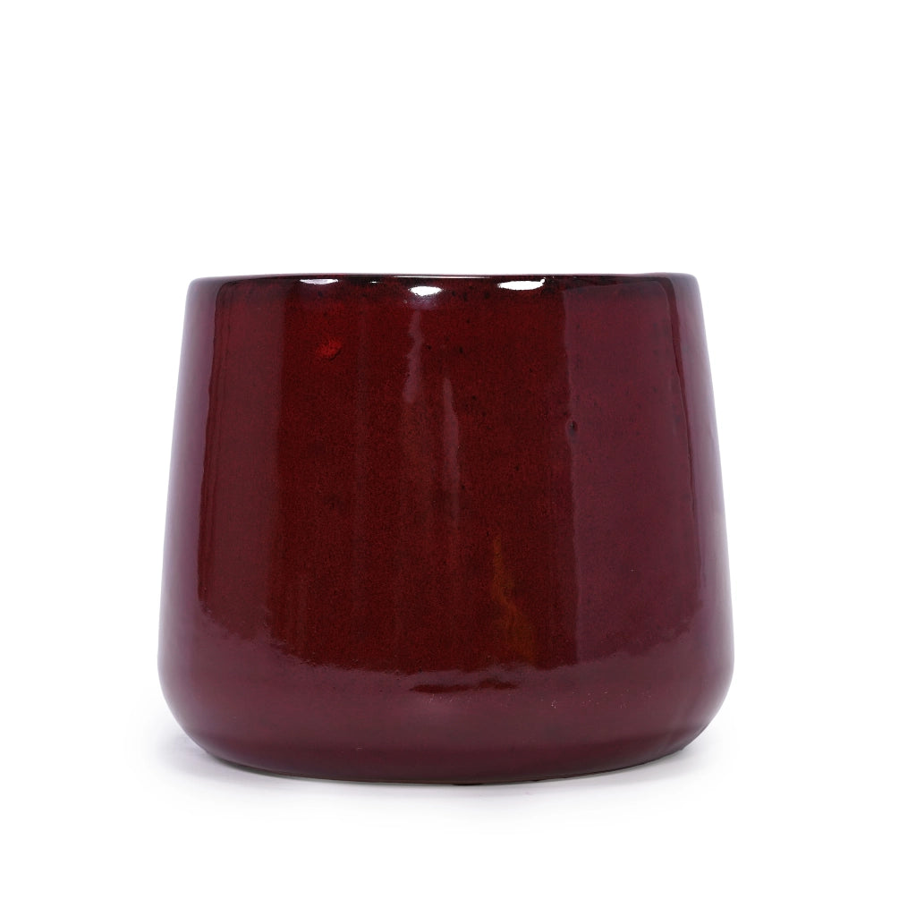 SET DI VASI 4 PEZZI Ø33/26/20/15 cm Ceramica Rossa Smaltata