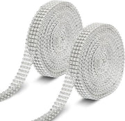 Lanterna con Strass - Matrimonio e Compleanni - 2 Punti di Strass in Argento - 8,22 m per Rotolo - 20 mm di Larghezza - Decorazione con Punti di Strass.