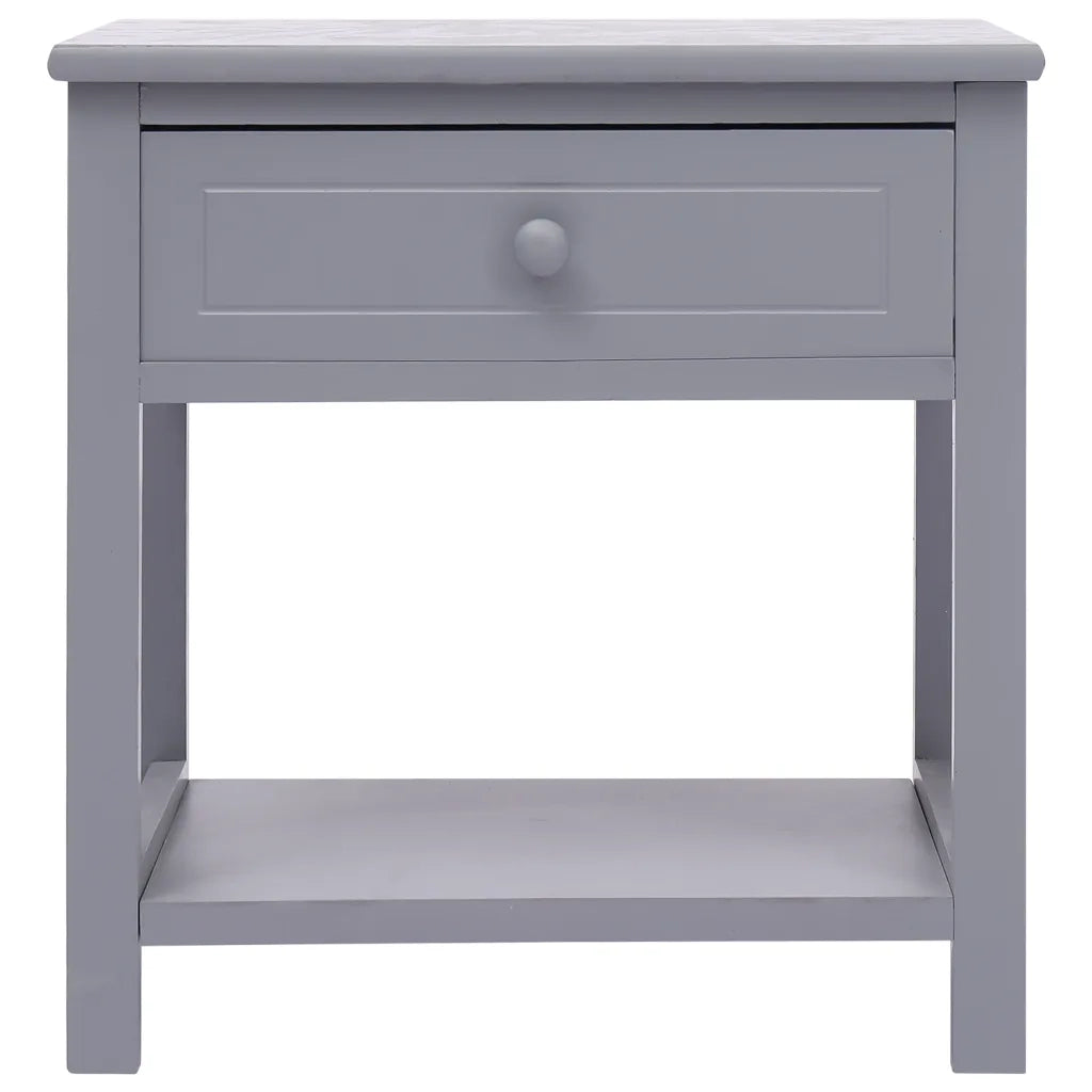 Comodino-Tavolino da notte Grigio 40x29x42 cm in Legno di Paulonia