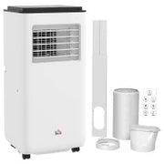 Condizionatore Portatile 750W con 5 Modalità e 2 Velocità, in Plastica e Acciaio, 33x28x70.4 cm, Bianco