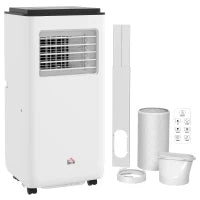 Condizionatore Portatile 750W con 5 Modalità e 2 Velocità, in Plastica e Acciaio, 33x28x70.4 cm, Bianco