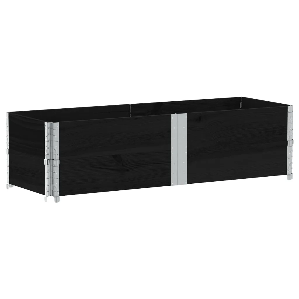 Fioriera da Giardino Nera 150x50 cm in Legno Massello di Pino 3295408