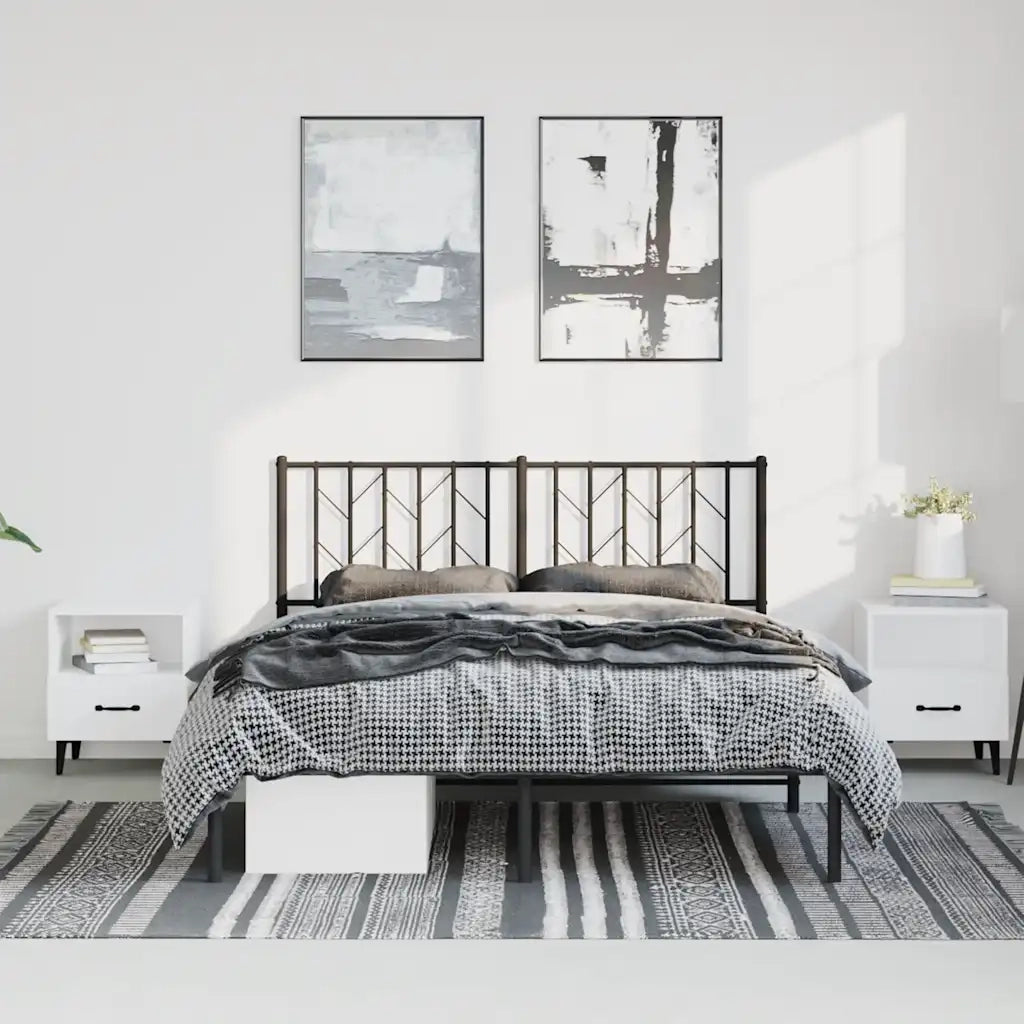Giroletto con Testiera in Metallo Nero 193x203 cm 374443