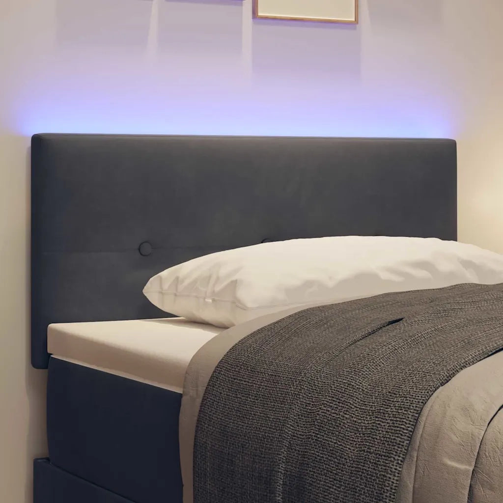 Testiera | Testata LED con strisce LED Grigio 90 cm Velluto