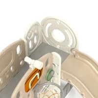 Struttura di gioco per bambini, scivolo 7 in 1, parco giochi interno con spazio di archiviazione e tunnel rampicante, 186x153x111 cm, Bianco crema