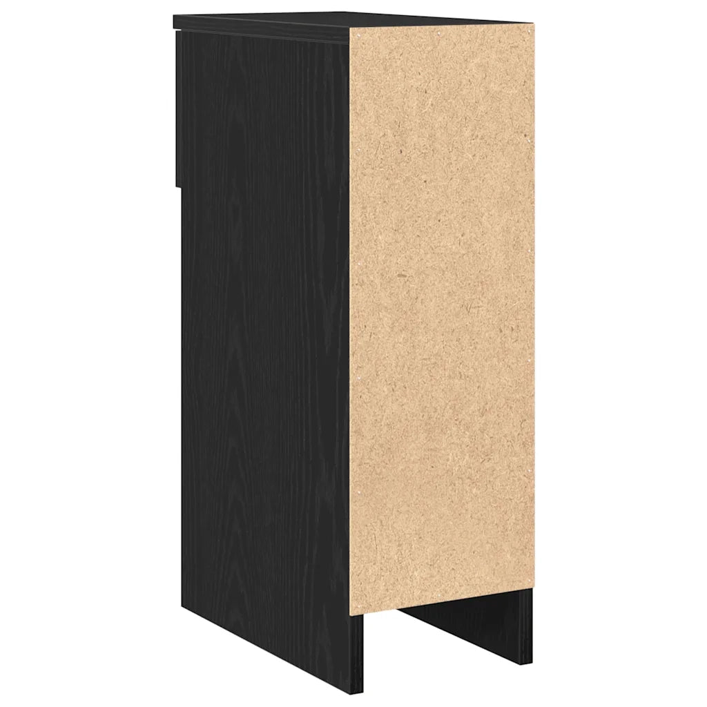 Comodini con Cassetto 2 pz Rovere Nero 20x36x60 cm 858698