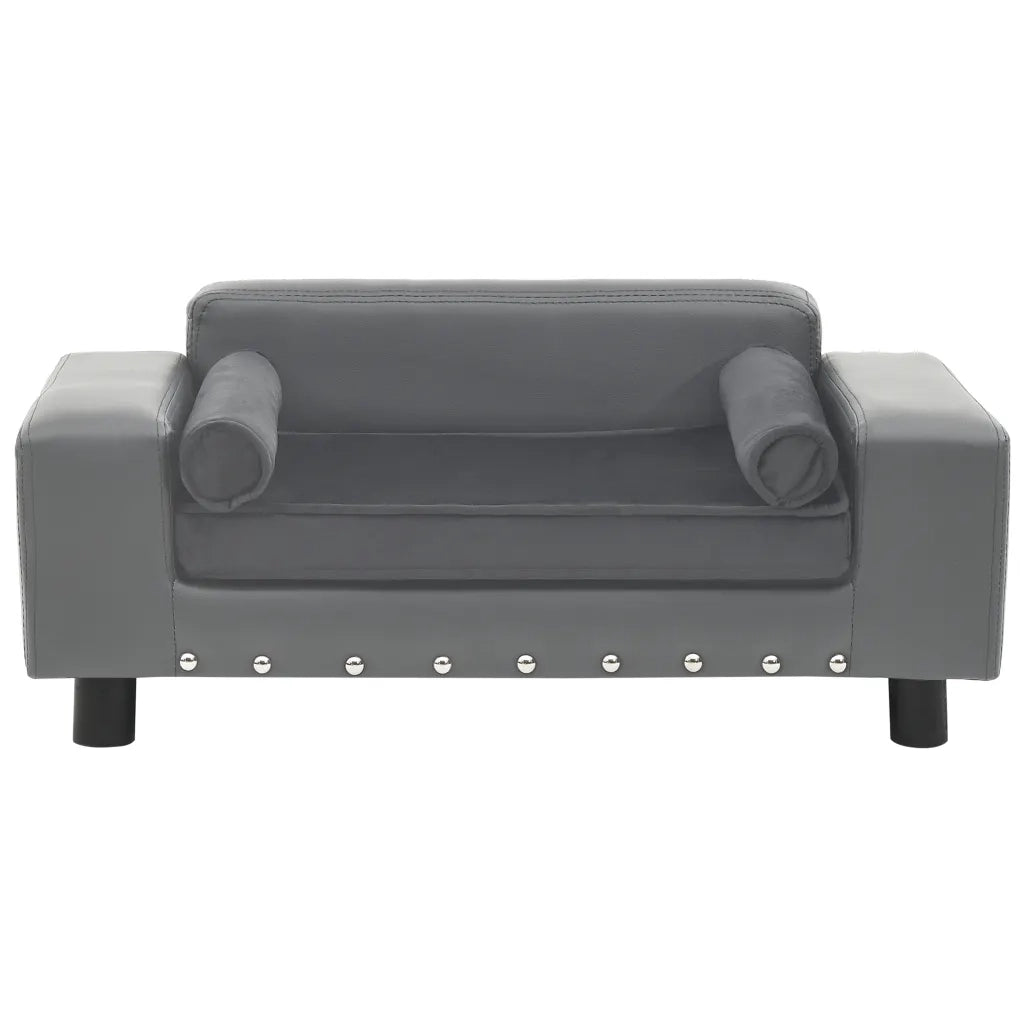Divano per Cani Grigio 81x43x31 cm in Peluche e Similpelle CFW4188626
