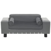 Divano per Cani Grigio 81x43x31 cm in Peluche e Similpelle CFW4188626