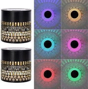 Set di illuminazione solare per giardino da 2 lampade solari a retroilluminazione - Acqua resistente e accogliente - Per terrazza e giardino (Luce colorata)