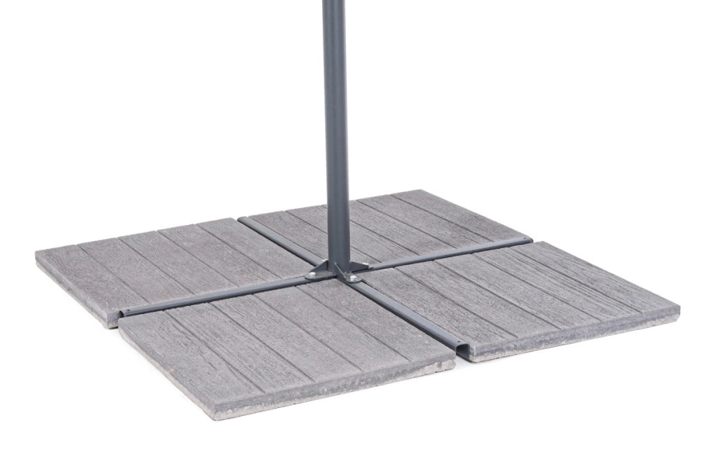Marmette Base Ombrellone da Giardino in Cemento Set 4 50 x 50 cm Bizzotto Tonalità: Wenge