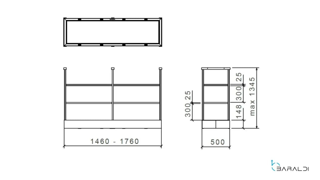 CAPPA MENSOLA ISOLA cm 176X54 - Nera - 900 m3/h