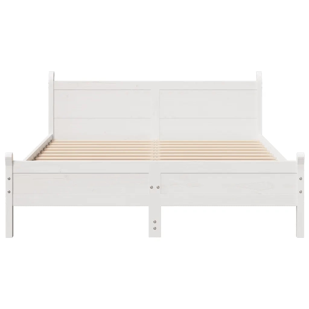 Letto senza Materasso Bianco 120x190 cm Legno Massello di Pino 855610