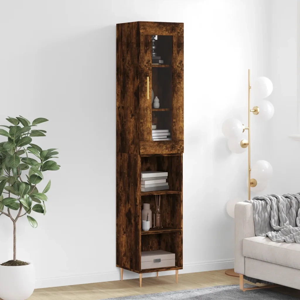 Credenza Rovere Fumo 34,5x34x180 cm in Legno Multistrato 3199358