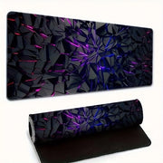 Mat per pc e gaming extra grande con design neon-glow | Futuristico in colore blu e nero con disegno antislip | Ideale per pc, ufficio e gaming (60*30 cm)
