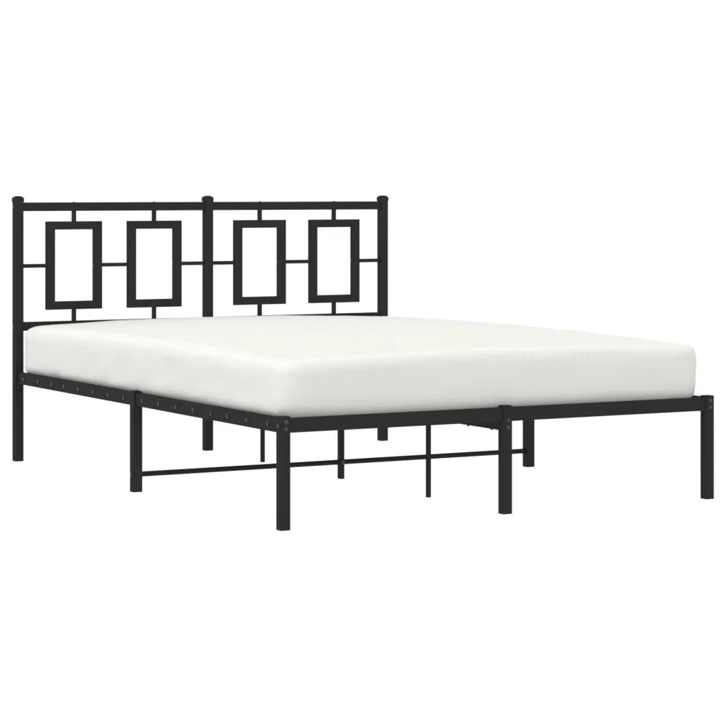 Giroletto con Testiera in Metallo Nero 140x190 cm