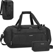 Borsa Sportiva Uomo Weekend con Compartimenti Umidi e Tascapane Nero
