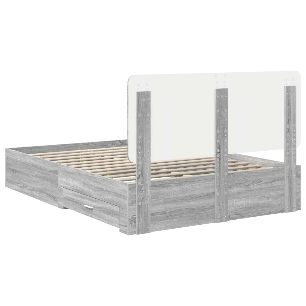 Struttura del letto con testiera Grigio Sonoma 160 x 200 cm 3412763