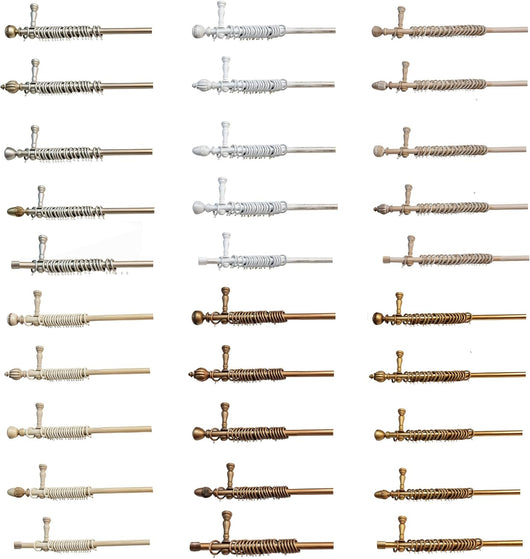 Bastone Tenda in Legno di Alta Qualità, diametro 35 mm a strappo colore bronzo antico terminale smeraldo lunghezza 300 CM