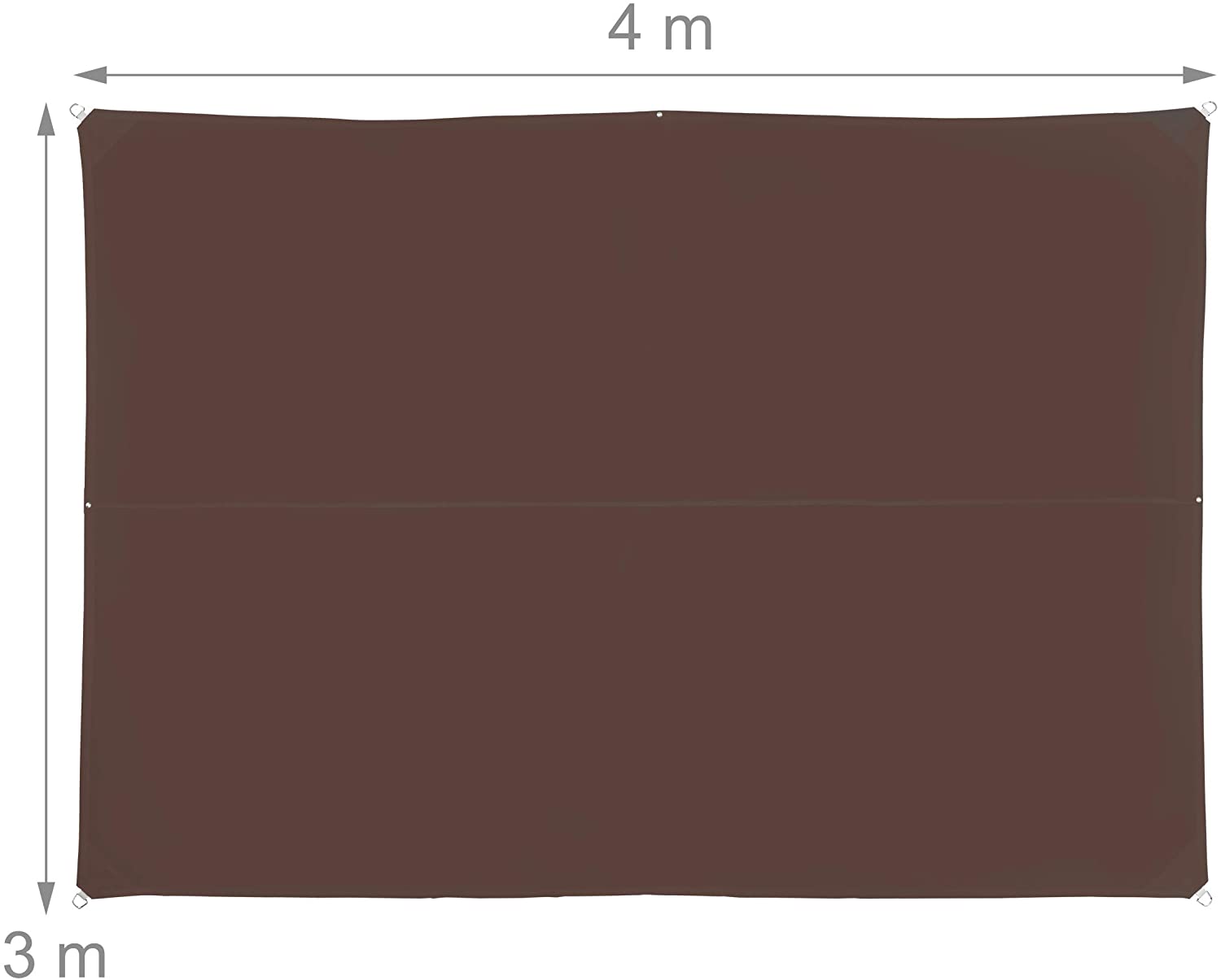 Vela ombreggiante rettangolare 3 x 4 m marrone 13_0002932_3