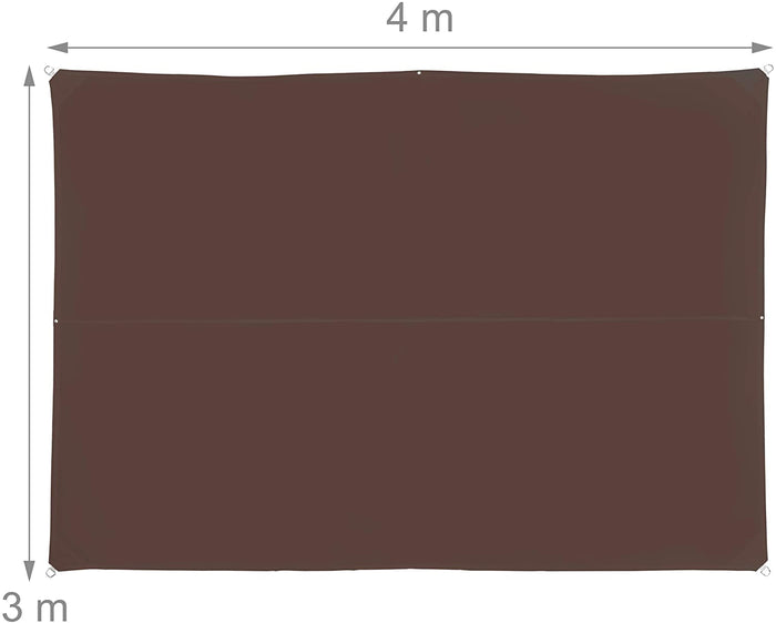 Vela ombreggiante rettangolare 3 x 4 m marrone 13_0002932_3
