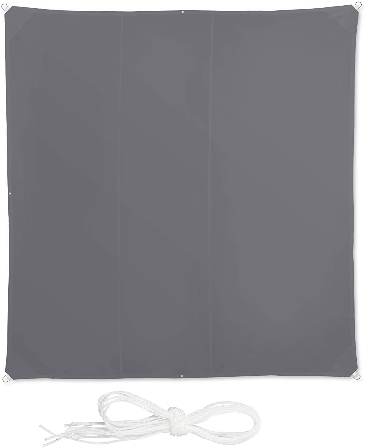 Vela ombreggiante quadrata 4 x 4 m grigia 13_0002929_3
